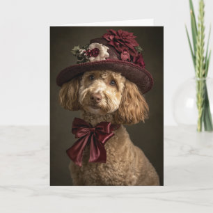 Labradoodle Christmas Elegant Victorian Dog Holiday Card