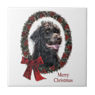Labradoodle Christmas Gifts Ceramic Tile