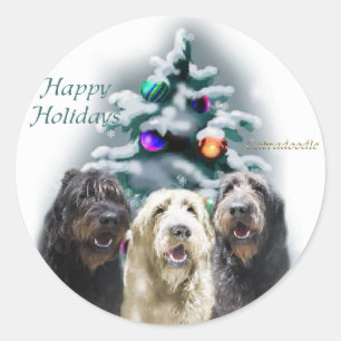 Labradoodle Christmas Gifts Classic Round Sticker
