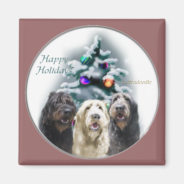 Labradoodle Christmas Gifts Magnet (Front)