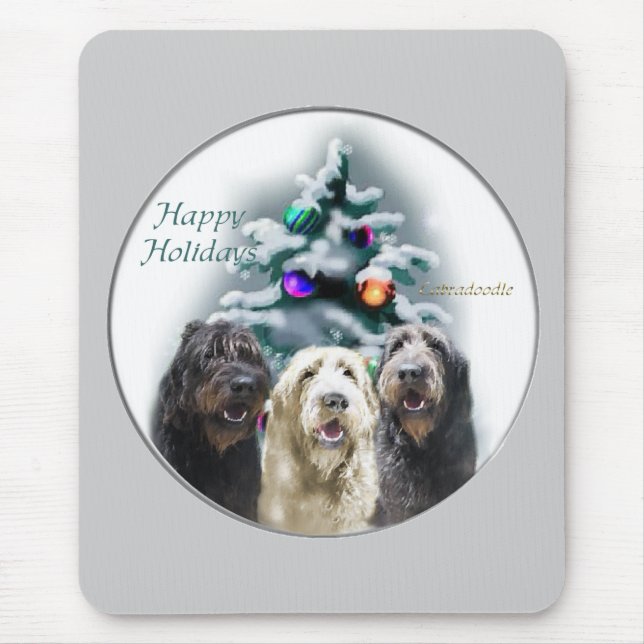 Labradoodle Christmas Gifts Mouse Pad (Front)
