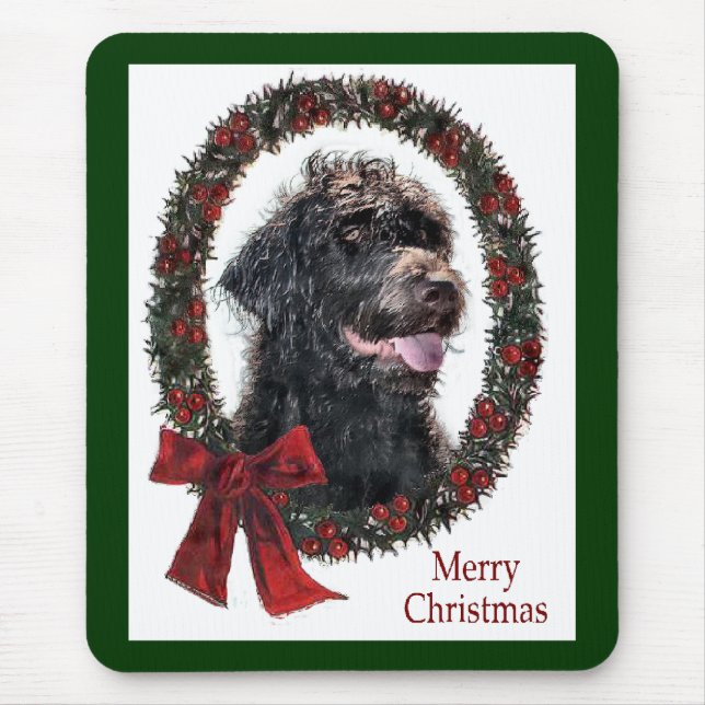 Labradoodle Christmas Gifts Mouse Pad (Front)