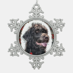 Labradoodle Christmas Gifts Snowflake Pewter Christmas Ornament