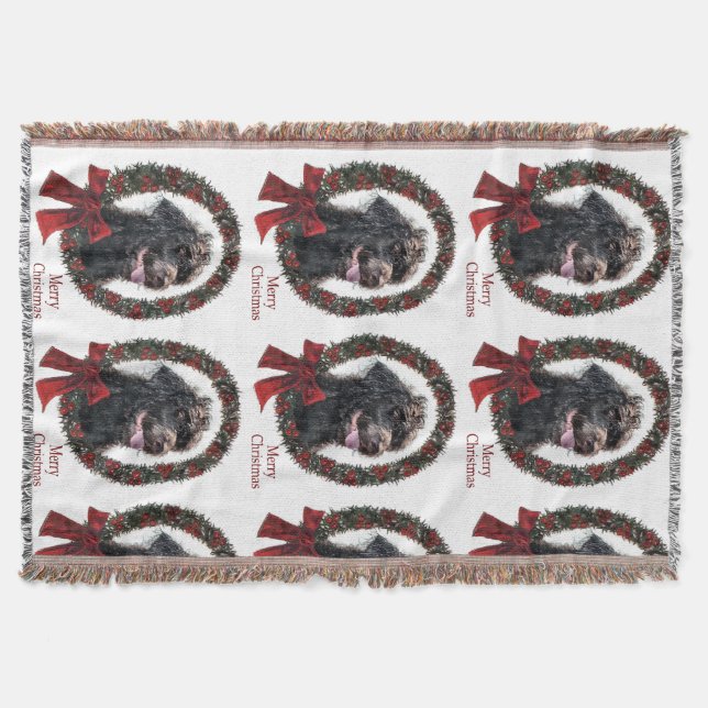 Labradoodle Christmas Gifts Throw Blanket (Front)