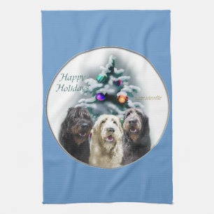 Labradoodle Christmas Tea Towel