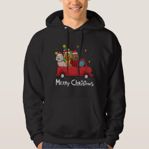 Labradoodle Christmas Truck Tree Mum Dad Xmas Dog Hoodie