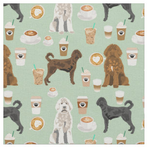 labradoodle coffee lover mint fabric