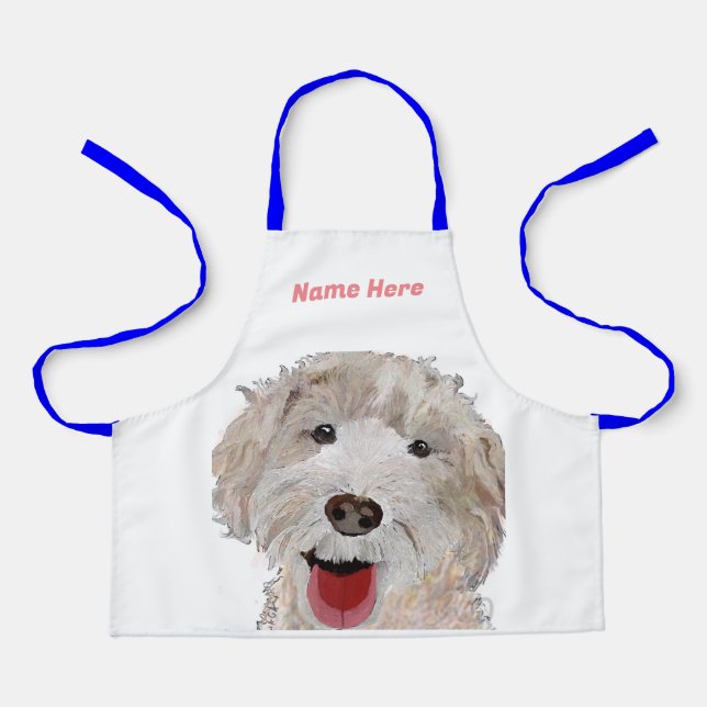 Labradoodle Cooking Chef (Name Here) Kids Apron (Front)