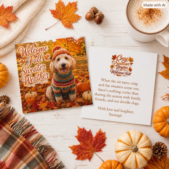   Labradoodle Cosy Fall Sweater Weather Autumn  (Creator Uploaded)