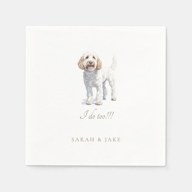 Labradoodle Custom Pet Wedding Napkins (Front)