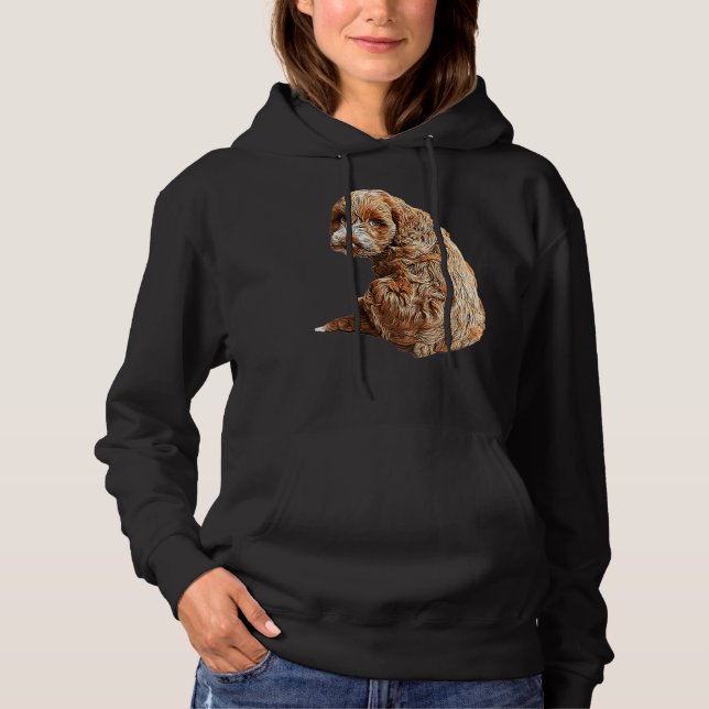 Labradoodle Cute Puppy Dog Eyes Hoodie (Front)