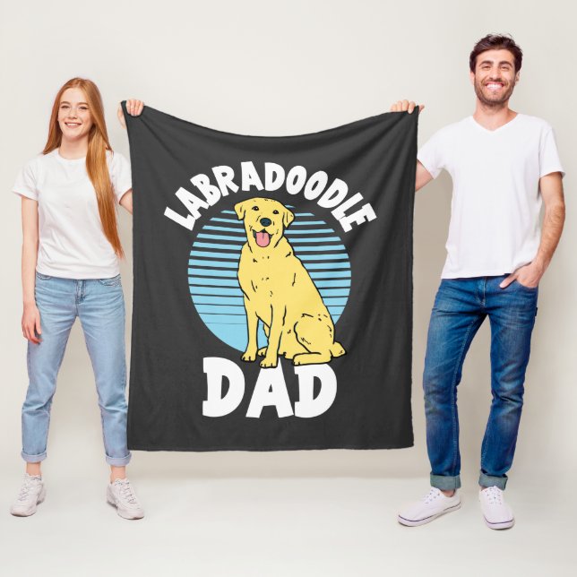 Labradoodle Dad Cute Lab Dog Gag Fleece Blanket (In Situ)