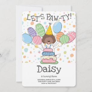 Labradoodle Dog Birthday Party Invitation