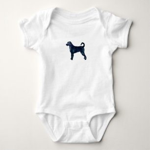 Labradoodle Dog Breed Silhouette Black Watercolor Baby Bodysuit