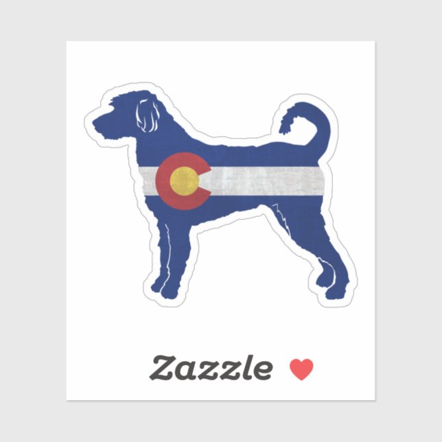 Labradoodle Dog Breed Silhouette Colorado Flag (Sheet)