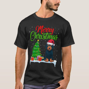Labradoodle Dog Christmas Tree Lights Funny Xmas D T-Shirt
