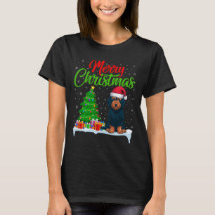 Labradoodle Dog Christmas Tree Lights Funny Xmas D T-Shirt