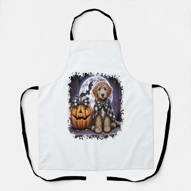 Labradoodle Dog Halloween Square Apron (Front)