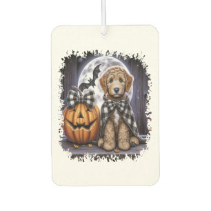 Labradoodle Dog Halloween Square Car Air Freshener