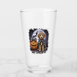 Labradoodle Dog Halloween Square Glass