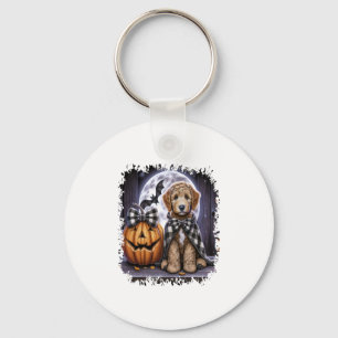 Labradoodle Dog Halloween Square Key Ring