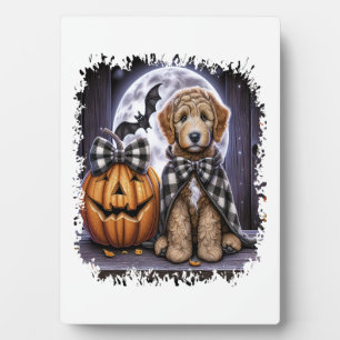 Labradoodle Dog Halloween Square Plaque