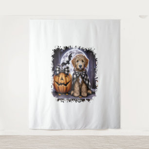 Labradoodle Dog Halloween Square Tapestry