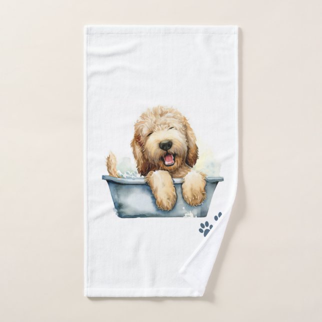 Labradoodle Dog Hand Towel (Hand Towel)