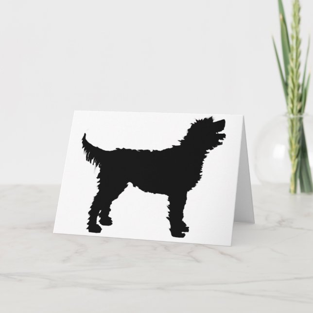 Labradoodle Dog (in black) Card (Front)
