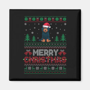 Labradoodle Dog Lovers Santa Hat Christmas Tree Li Magnet