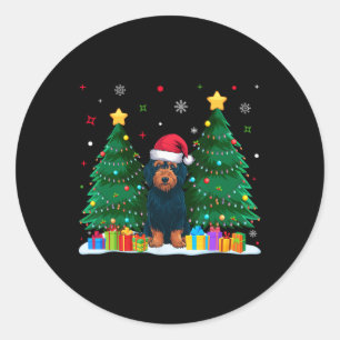 Labradoodle Dog Lovers Santa Hat Ugly Christmas Sw Classic Round Sticker