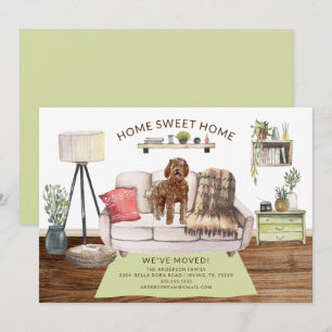 Labradoodle Dog Moving Announcement
