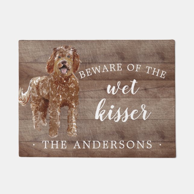 Labradoodle Dog Personalised Door Mat (Front)