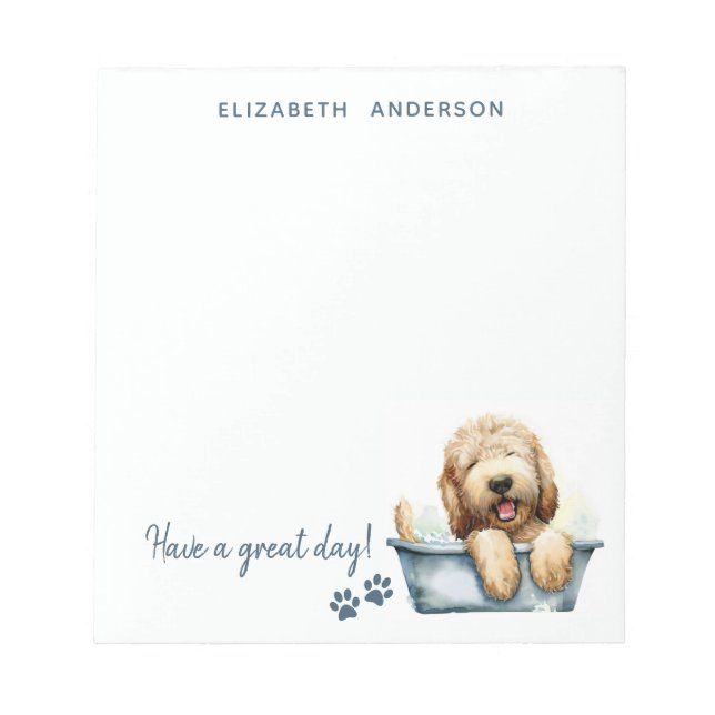 Labradoodle Dog Personalised Notepad (Front)
