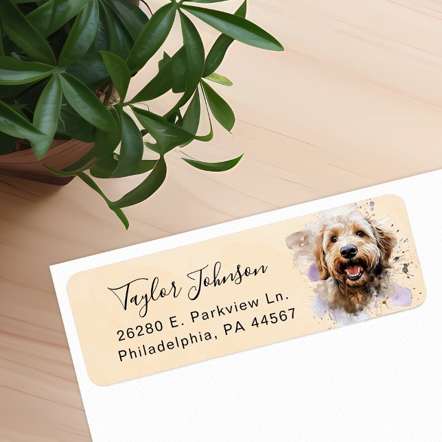 Labradoodle Dog Return Address Label (Creator Uploaded)