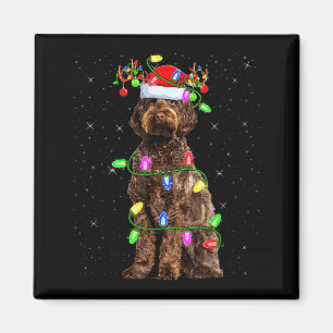 Labradoodle Dog Xmas Lighting Santa Labradoodle Ch Magnet