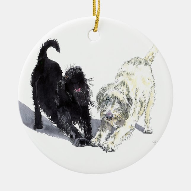 Labradoodle Doodle Ceramic Tree Decoration (Front)