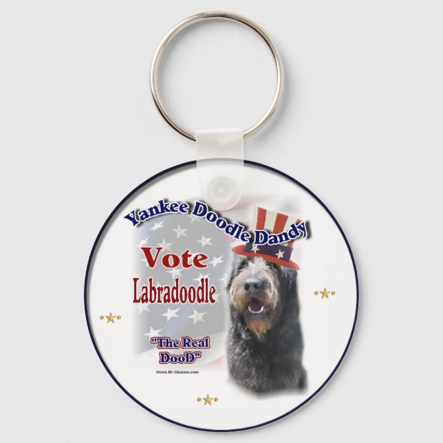 Labradoodle Gifts Key Ring (Front)