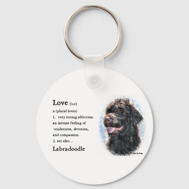 Labradoodle Gifts Key Ring (Front)