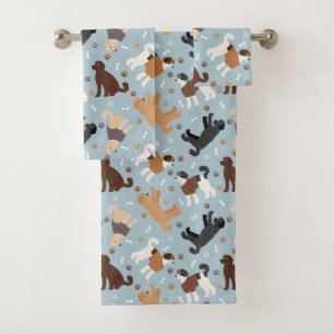 Labradoodle / Goldendoodle Bones and Paws Bath Towel Set