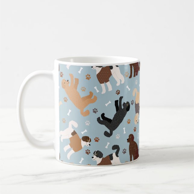 Labradoodle / Goldendoodle Bones and Paws Coffee Mug (Left)