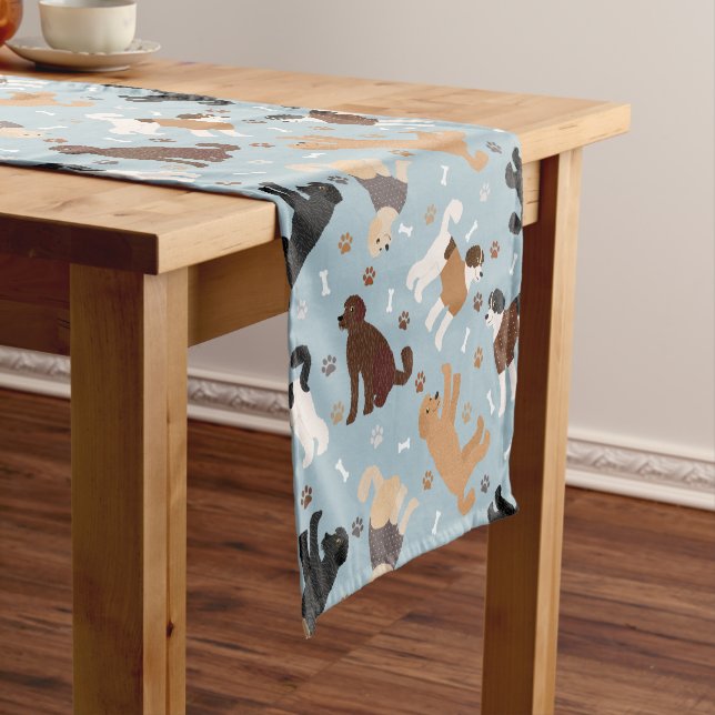 Labradoodle / Goldendoodle Bones and Paws Short Table Runner (In Situ)