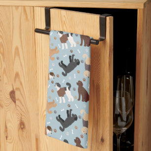 Labradoodle / Goldendoodle Bones and Paws Tea Towel