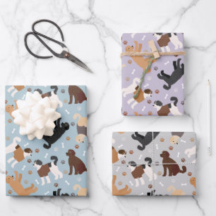 Labradoodle / Goldendoodle Bones and Paws Wrapping Paper Sheet