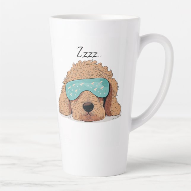 Labradoodle Goldendoodle Dog Mum Gift Dog Lover Latte Mug (Right)