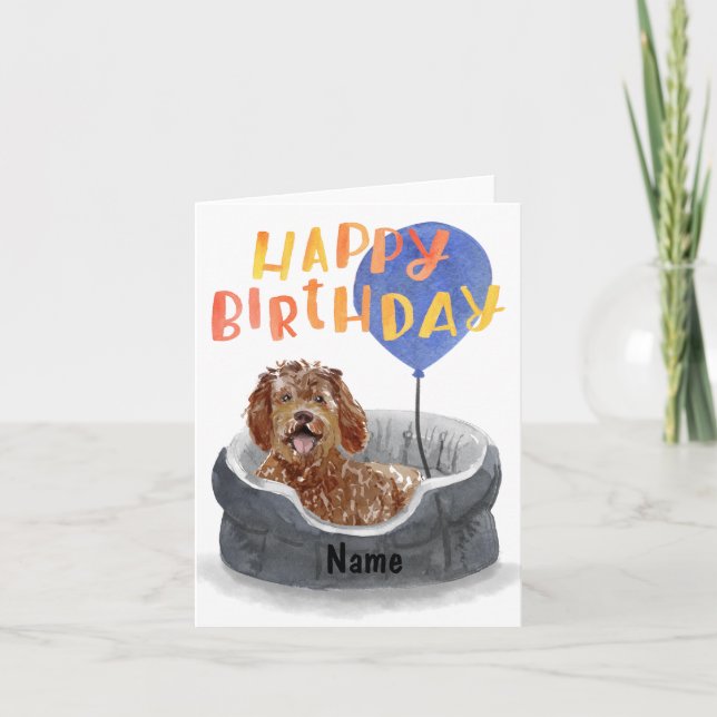 Labradoodle Greeting Card Personalised (Front)