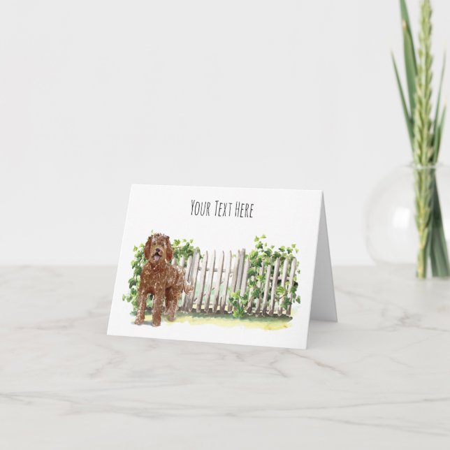 Labradoodle Greeting Card Personalized (Front)