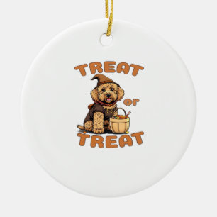 Labradoodle Halloween Dog Costume �Treat or Treat� Ceramic Ornament