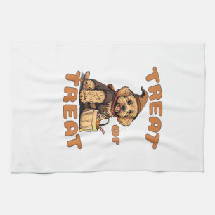 Labradoodle Halloween Dog Costume �Treat or Treat� Tea Towel