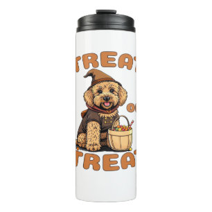 Labradoodle Halloween Dog Costume �Treat or Treat� Thermal Tumbler